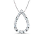 14K White Gold Lab Grown Diamond Round and Tapper 2 Ct.Tw. Pear Shape Necklace