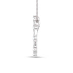 14K White Gold Lab Grown Diamond Round and Tapper 2 Ct.Tw. Pear Shape Necklace