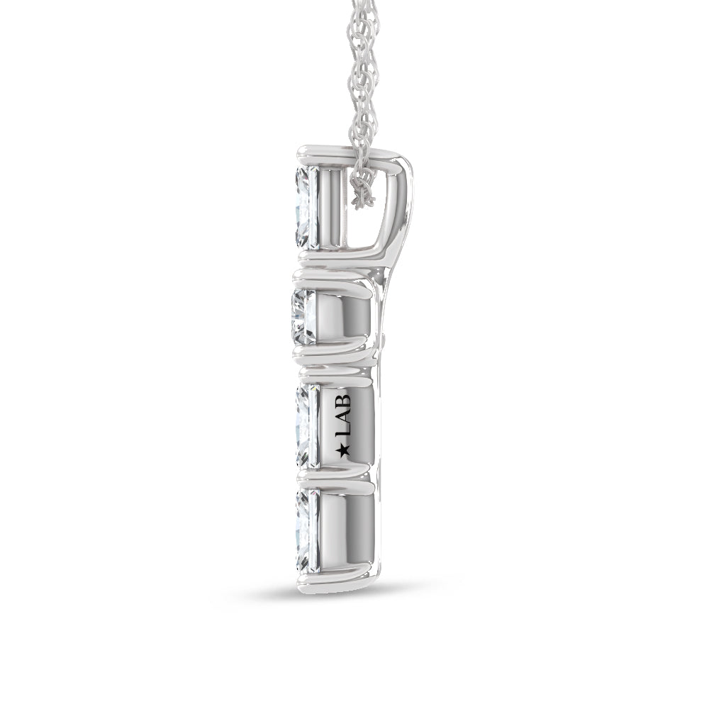14K White Gold Lab Grown Diamond 1 Ct.Tw. Cross Pendant