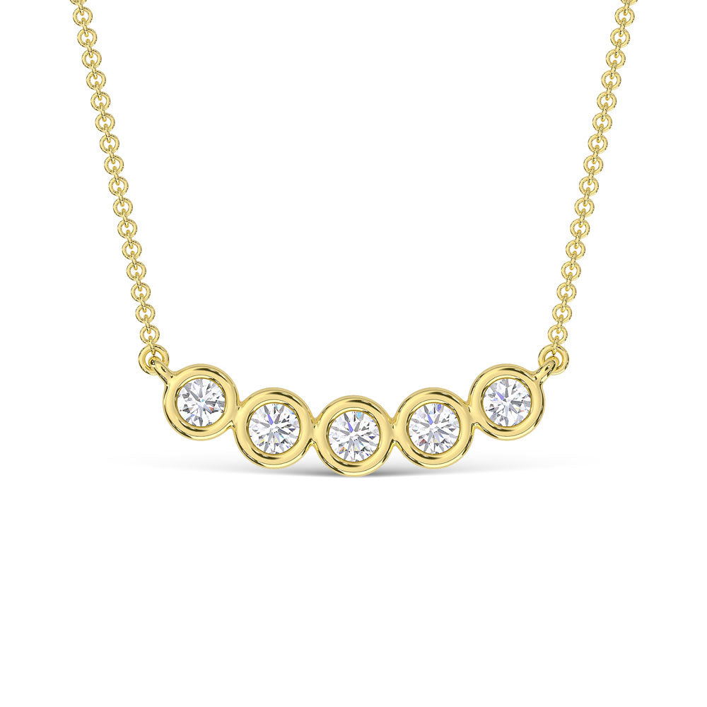 10K Yellow Gold Lab Grown Diamond 1/4 Ct.Tw. Fashion Necklace