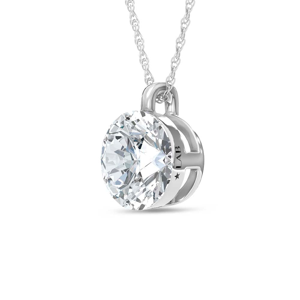 14K White Gold Lab Grown Diamond 2 Ct.Tw. Float Invisible Solitaire Pendant