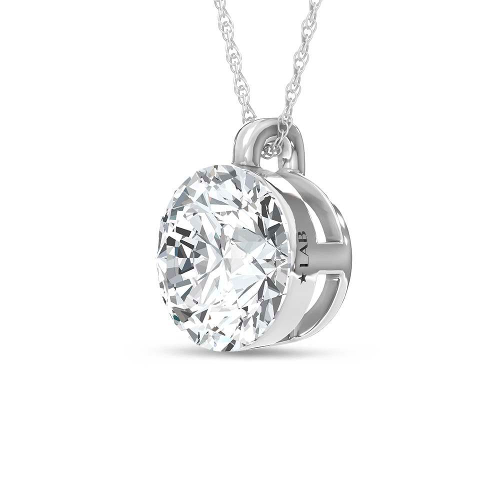 14K White Gold Lab Grown Diamond 3 Ct.Tw. Float Invisible Solitaire Pendant