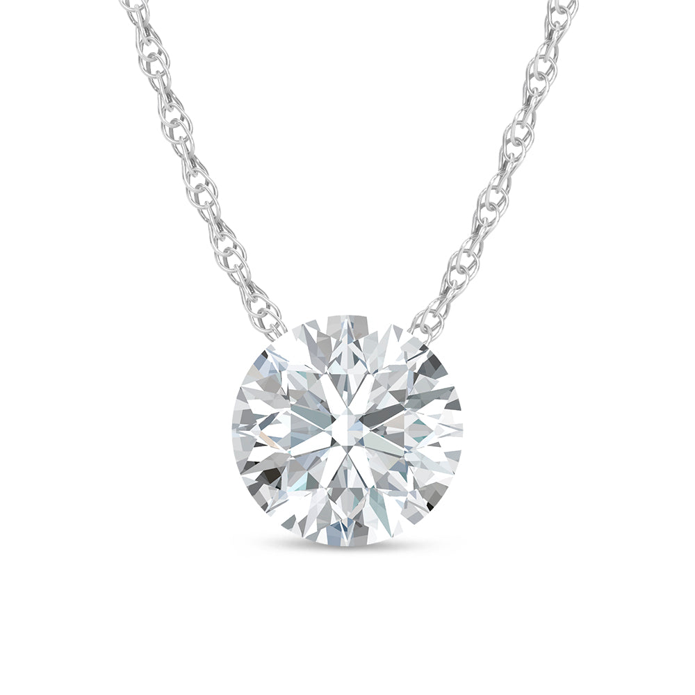 14K White Gold Lab Grown Diamond 2 Ct.Tw. Slide Pendant