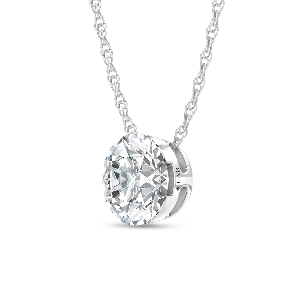 14K White Gold Lab Grown Diamond 2 Ct.Tw. Slide Pendant