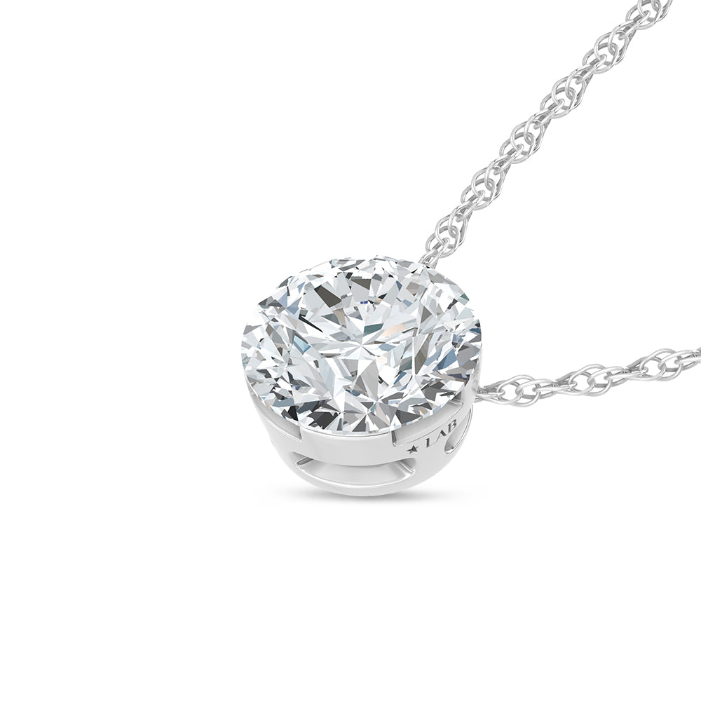 14K White Gold Lab Grown Diamond 2 Ct.Tw. Slide Pendant