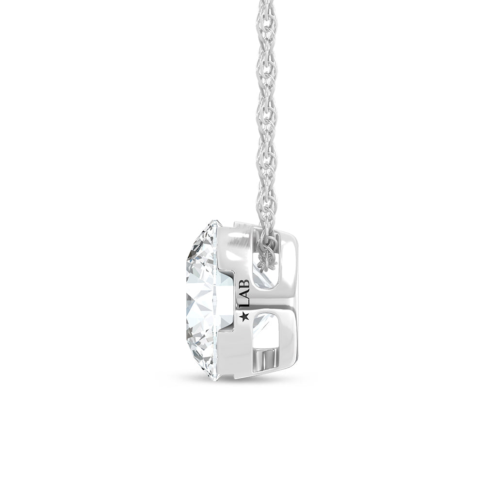 14K White Gold Lab Grown Diamond 2 Ct.Tw. Slide Pendant