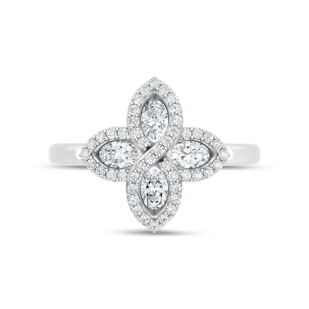 14K White Gold Lab Grown Diamond 3/4 Ct.Tw. Fashion Ring