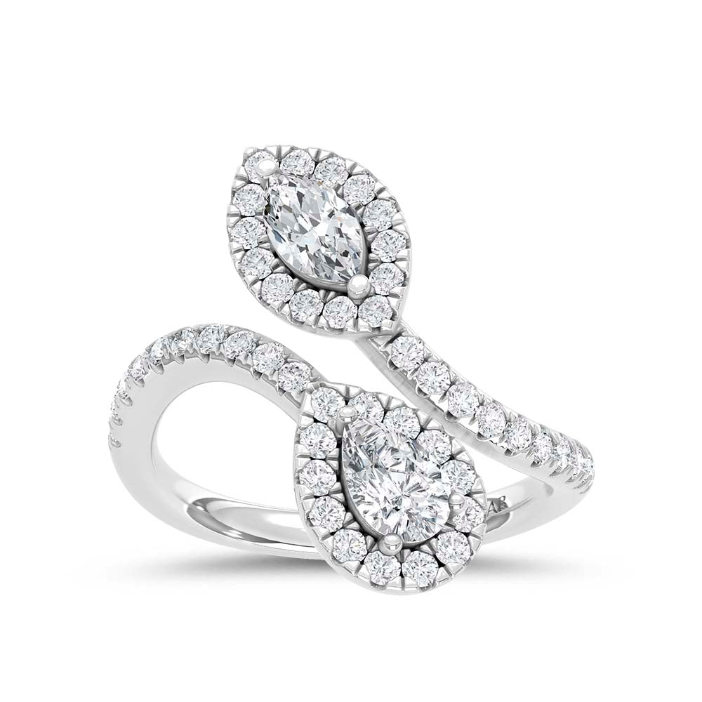 14K White Gold Lab Grown Diamond 1 1/2 Ct.Tw. Fashion Ring