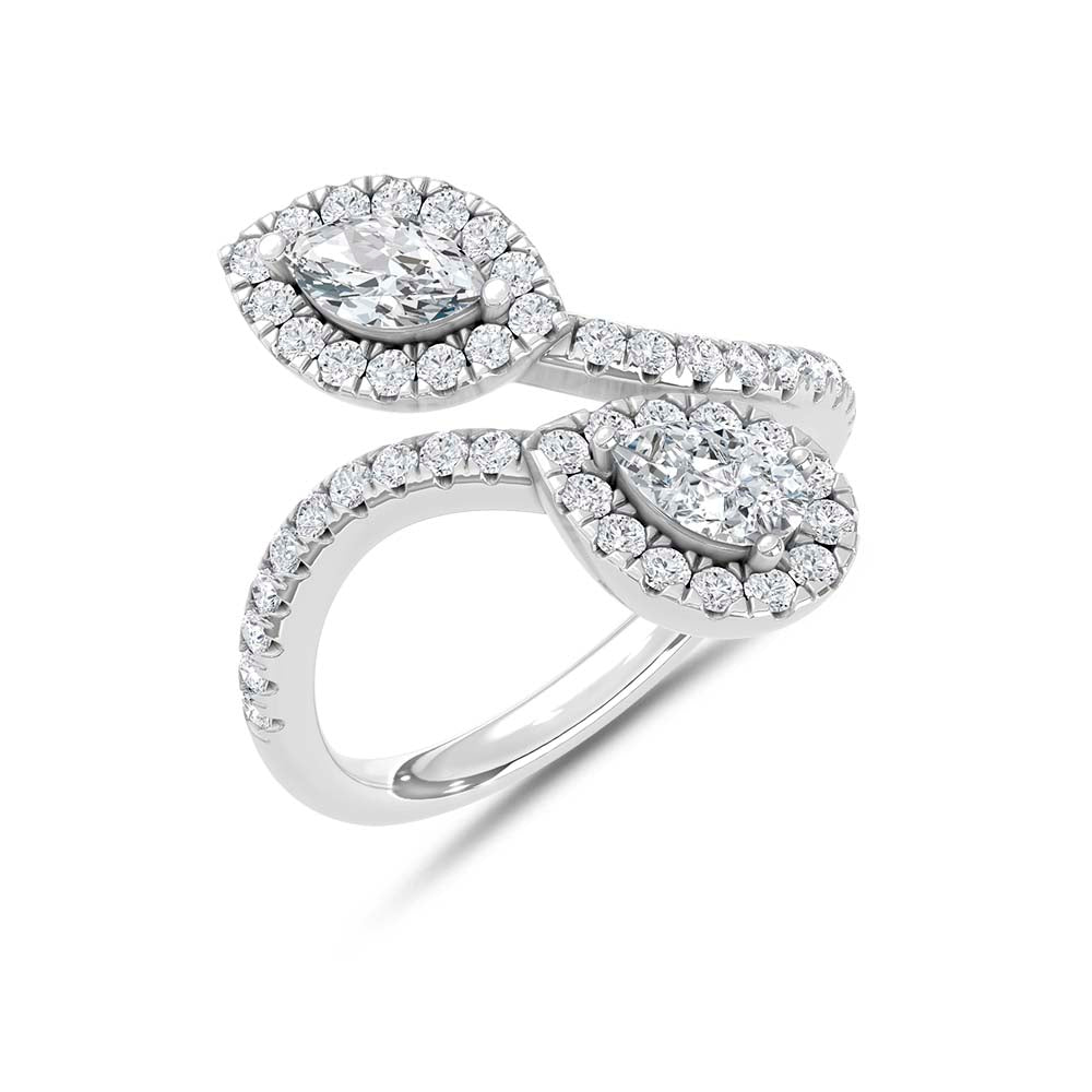 14K White Gold Lab Grown Diamond 1 1/2 Ct.Tw. Fashion Ring