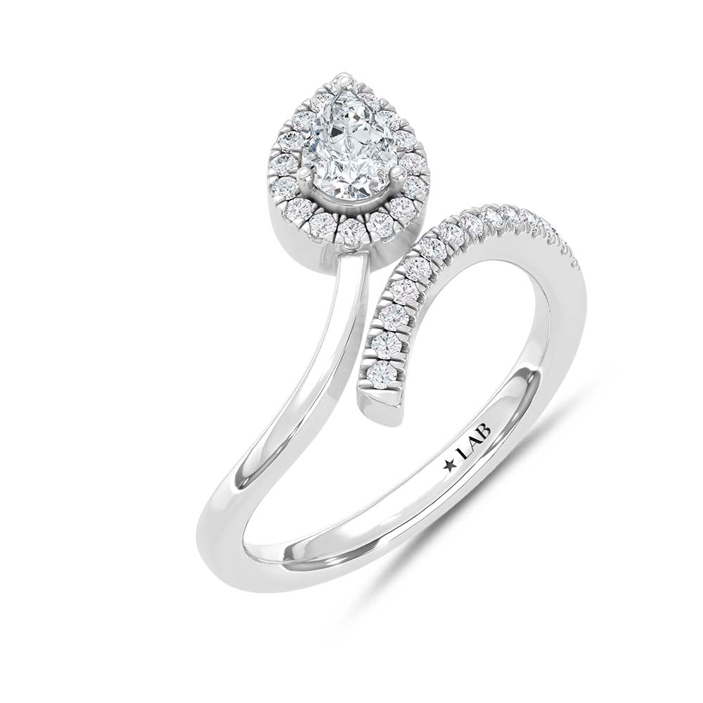 14K White Gold Lab Grown Diamond 1/2 Ct.Tw. Fashion Ring