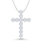 14K White Gold Lab Grown Diamond 1 Ct.Tw. Cross Pendant