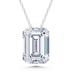 14K White Gold Lab Grown Diamond 1 Ct.Tw. Emerald Shape Slider Pendant
