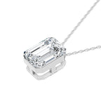 14K White Gold Lab Grown Diamond 1 Ct.Tw. Emerald Shape Slider Pendant