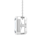 14K White Gold Lab Grown Diamond 1 Ct.Tw. Emerald Shape Slider Pendant