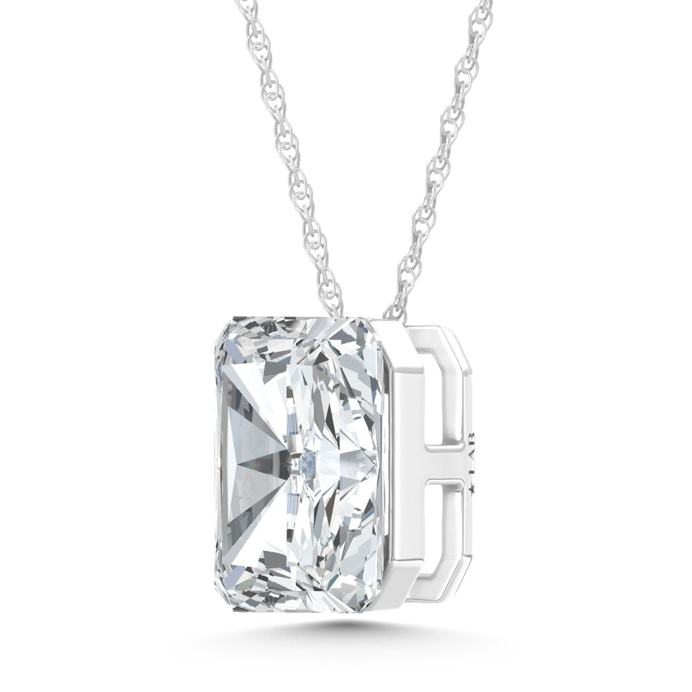 14K White Gold Lab Grown Diamond 1 Ct.Tw. Elongated Radiant Slider Pendant