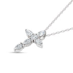 14K White Gold Lab Grown Diamond  1 Ct.Tw. Cross Pendant