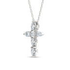 14K White Gold Lab Grown Diamond  1 Ct.Tw. Cross Pendant