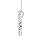 14K White Gold Lab Grown Diamond 1 Ct.Tw. Round and Oval Cross Pendant
