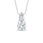 14K White Gold Lab Grown Diamond 1 Ct.Tw. Round and Pear Fashion Pendant