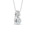 14K White Gold Lab Grown Diamond 1 Ct.Tw. Round and Pear Fashion Pendant