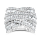 14K White Gold Lab Grown Diamond 2 Ct.Tw. Round and Tapper Fashion Ring