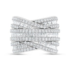 14K White Gold Lab Grown Diamond 2 Ct.Tw. Round and Tapper Fashion Ring