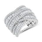 14K White Gold Lab Grown Diamond 2 Ct.Tw. Round and Tapper Fashion Ring