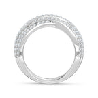 14K White Gold Lab Grown Diamond 2 Ct.Tw. Round and Tapper Fashion Ring