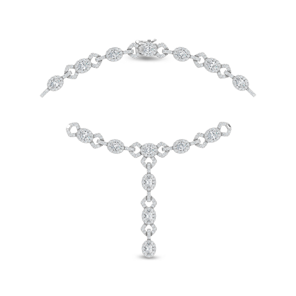 14K White Gold Lab Grown Diamond 16 3/4 Ct.Tw. Fashion Necklace