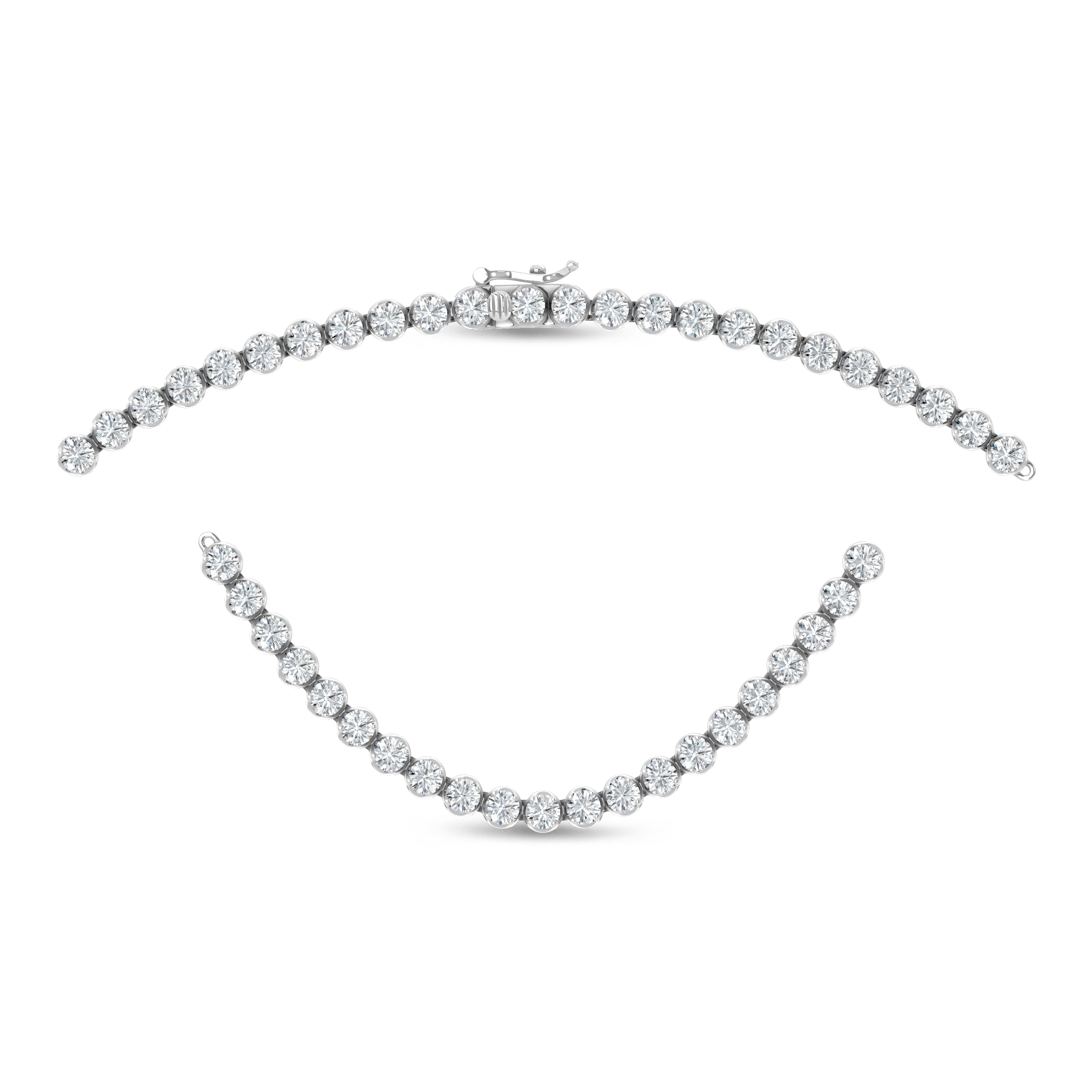 14K White Gold Lab Grown Diamond 10 1/2 Ct.Tw. Floating Necklace
