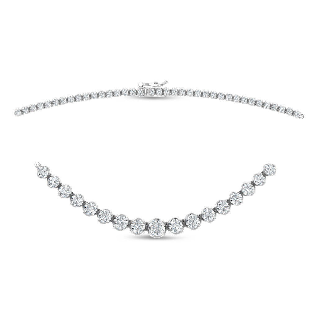 14K White Gold Lab Grown Diamond 7 3/4 Ct.Tw. Floating Necklace