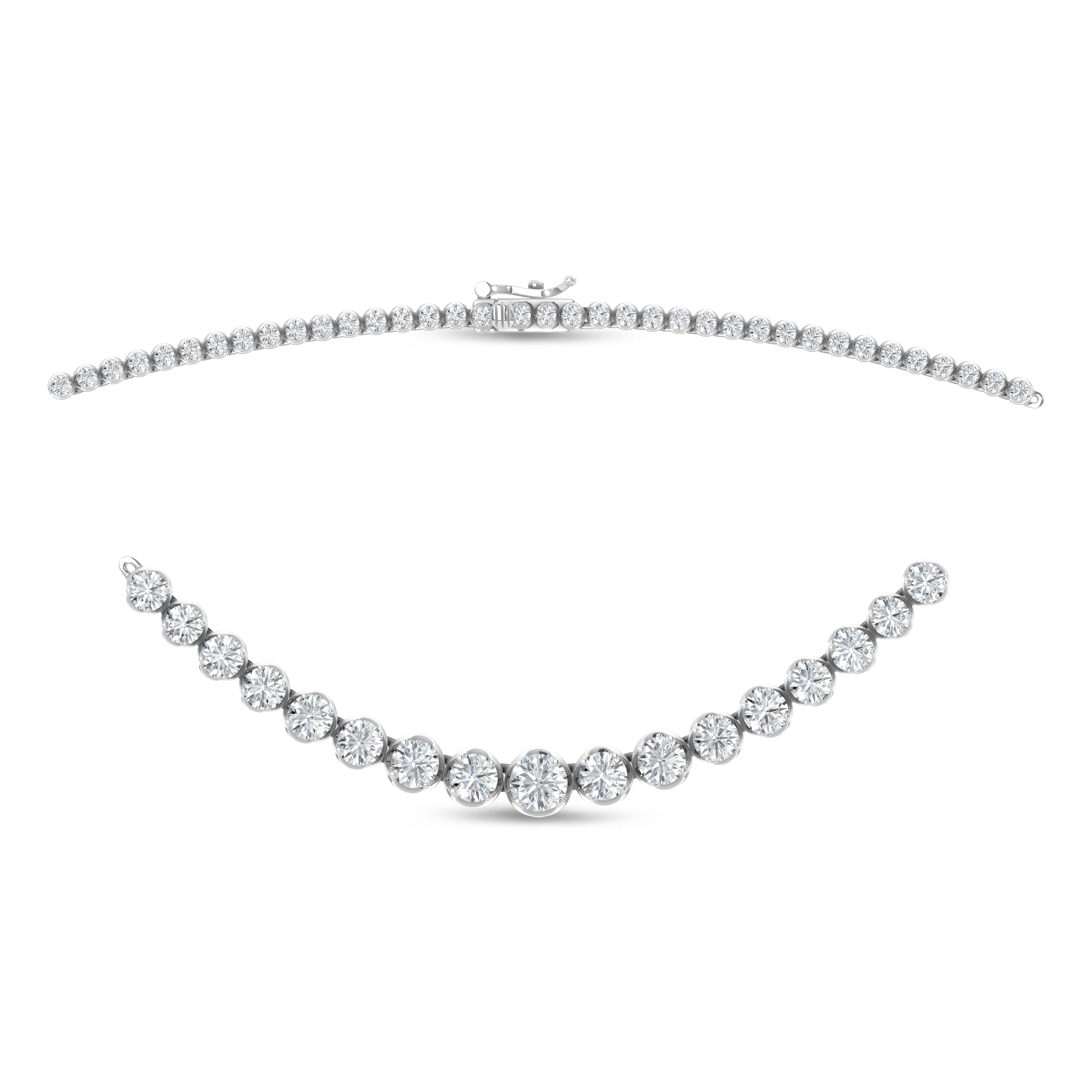 14K White Gold Lab Grown Diamond 7 3/4 Ct.Tw. Floating Necklace