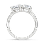 14K White Gold Lab Grown Diamond  3 Ct.Tw. Pear and Oval Two Stone Ring