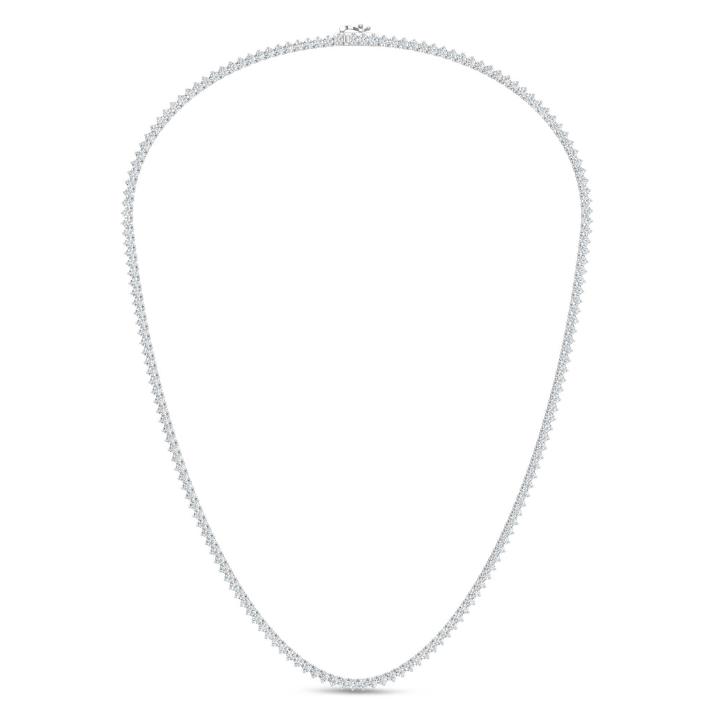 14K White Gold Lab Grown Diamond 10 Ct.Tw. 3 Prong Necklace