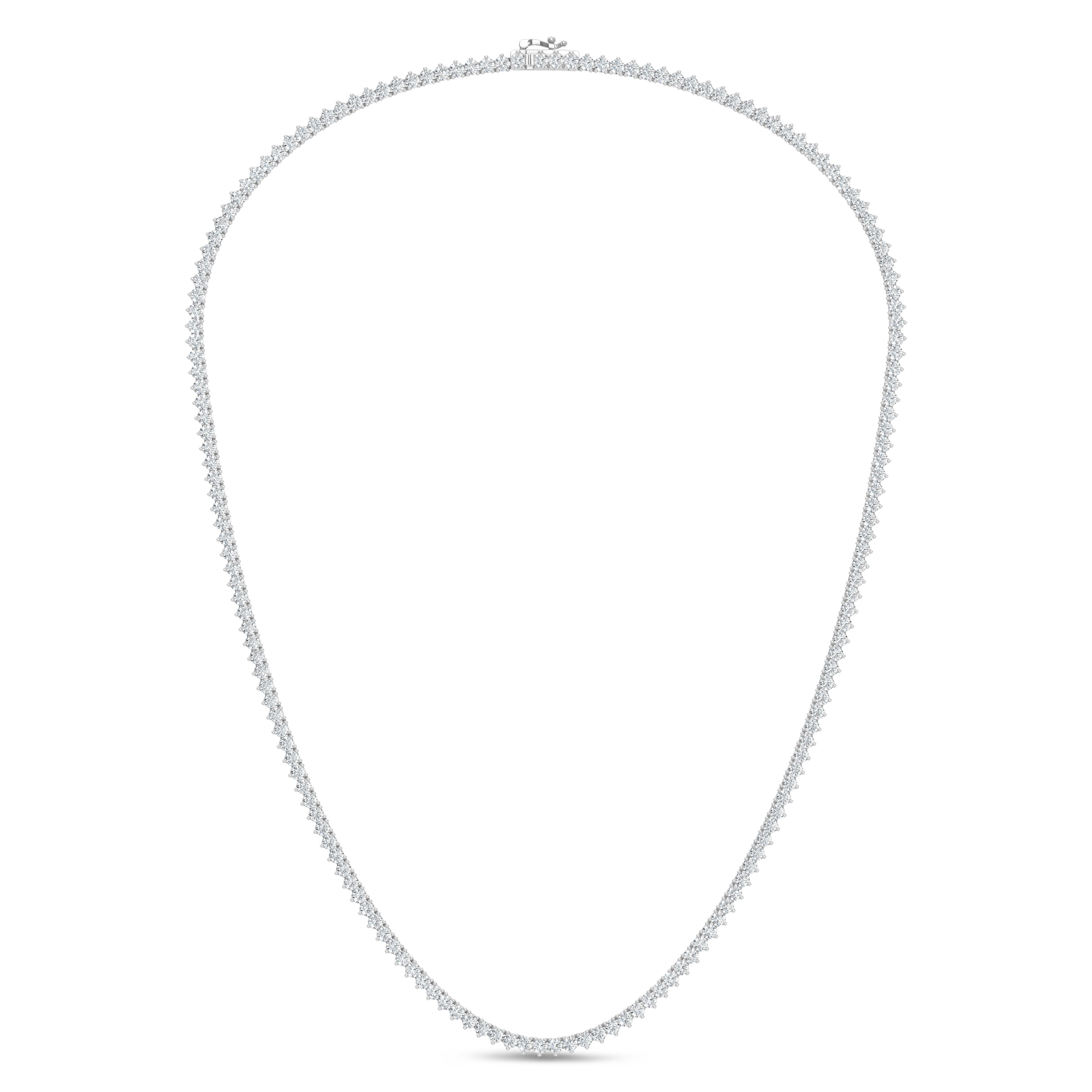 14K White Gold Lab Grown Diamond 10 Ct.Tw. 3 Prong Necklace