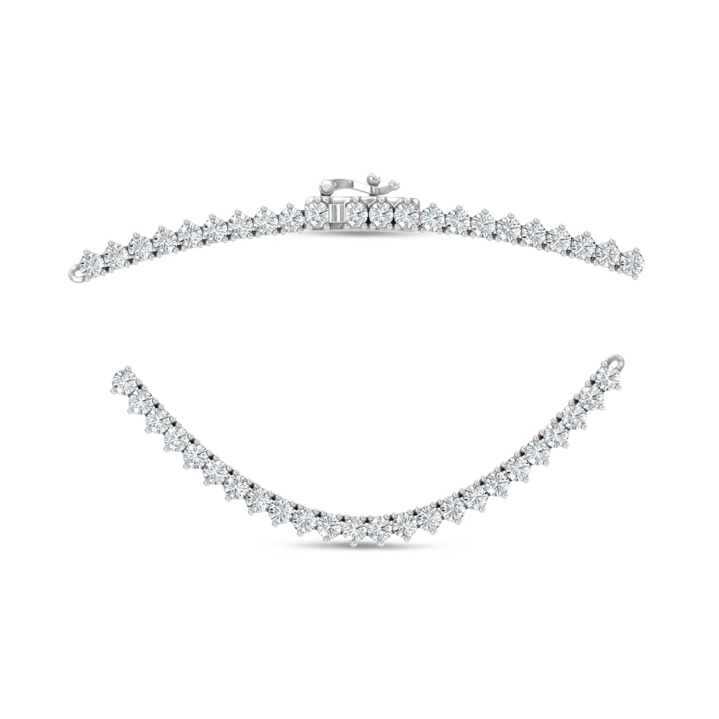 14K White Gold Lab Grown Diamond 10 Ct.Tw. 3 Prong Necklace