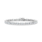 14K White Gold Lab Grown Diamond 10 Ct.Tw. Oavl and Round Fancy Bracelet