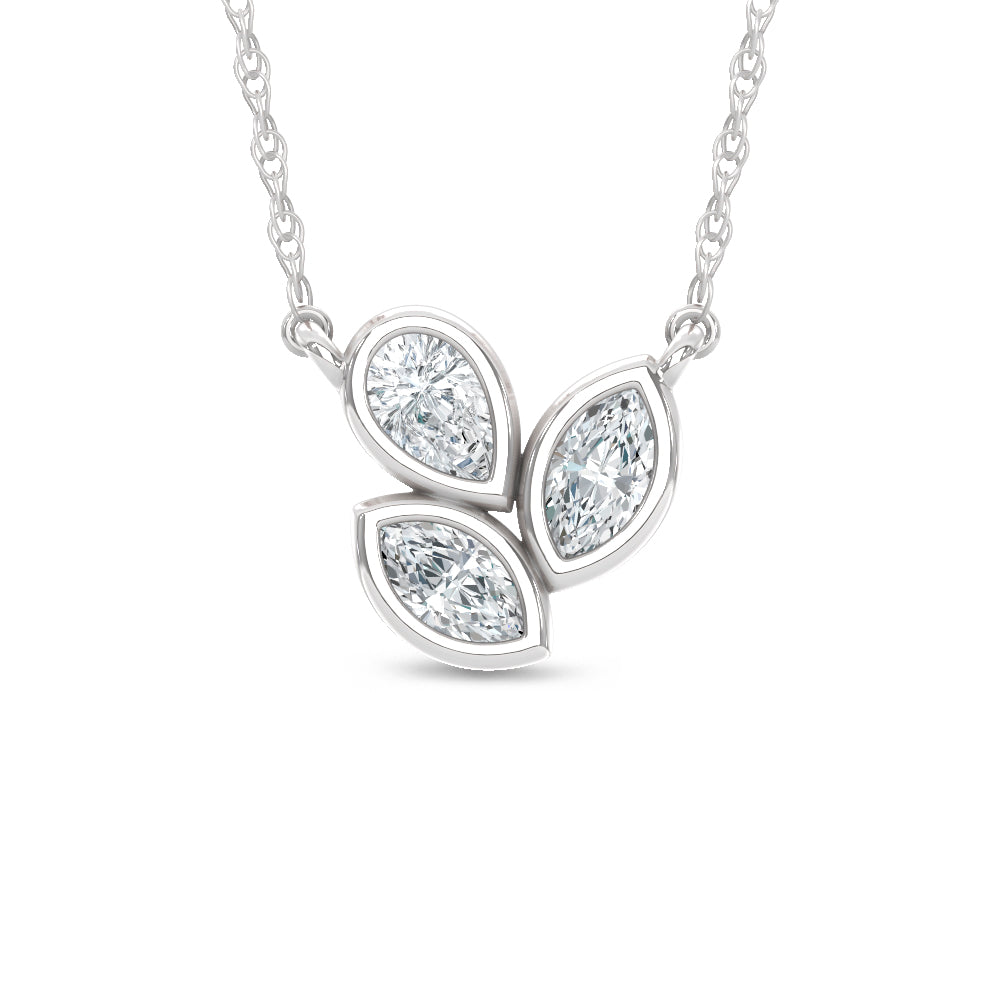 14K White Gold Lab Grown Diamond  1/3 Ct.Tw. Fashion Necklace