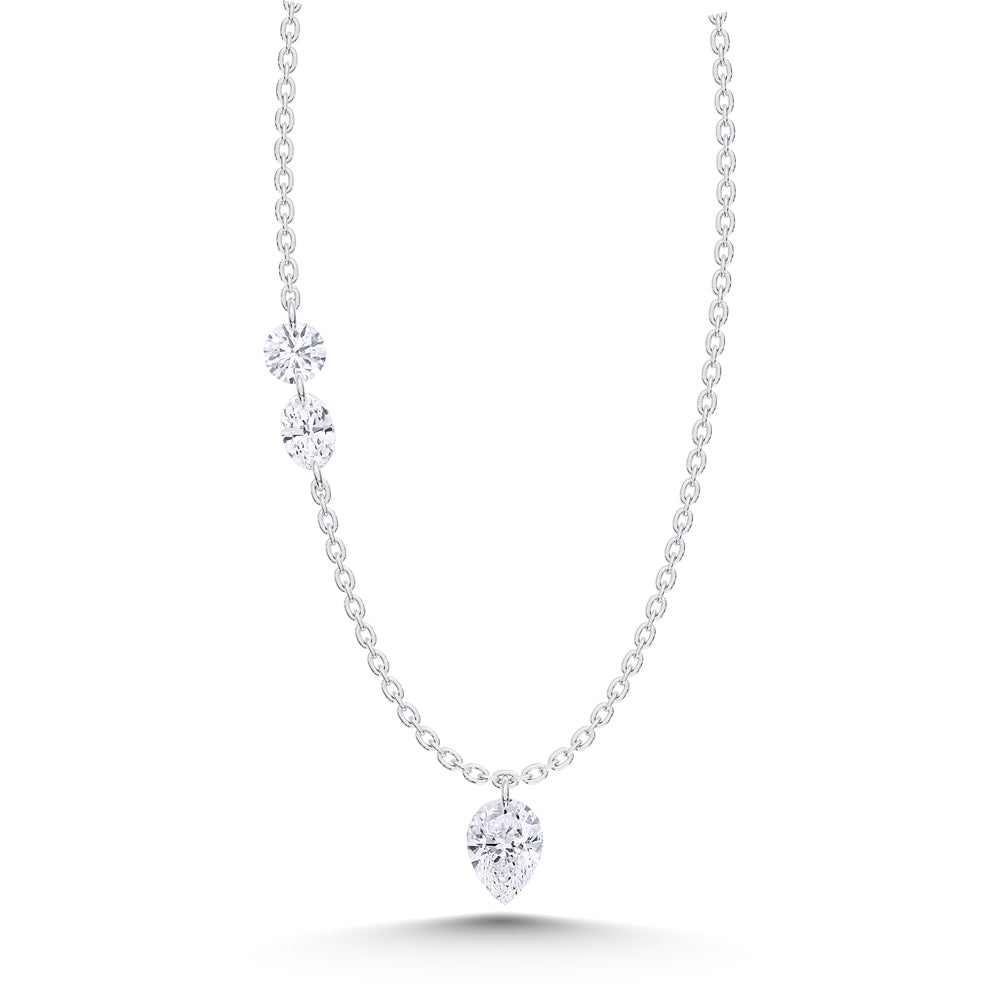 14K White Gold Lab Grown Diamond 1 Ct.Tw. Fashion Necklace