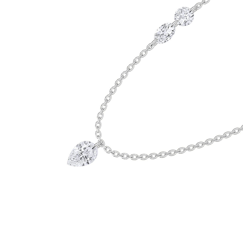 14K White Gold Lab Grown Diamond 1 Ct.Tw. Fashion Necklace