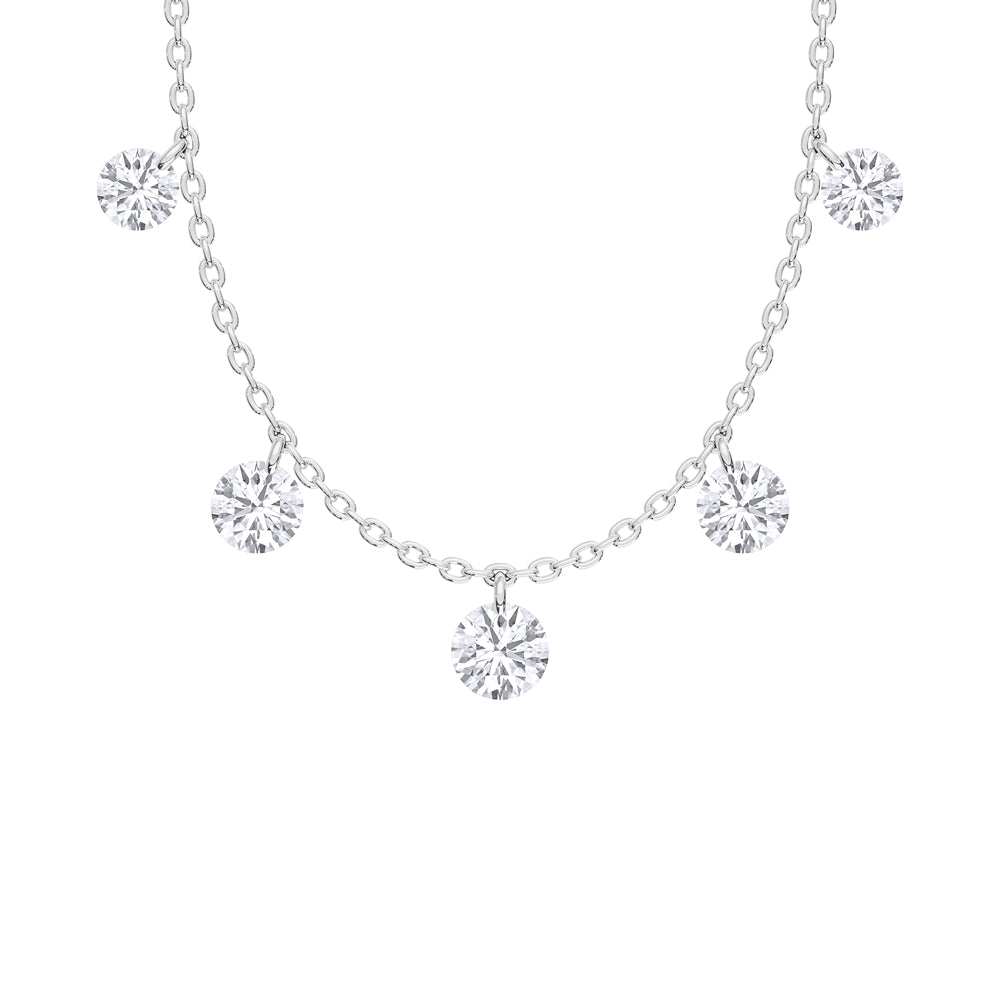 14K White Gold Lab Grown Diamond 1 Ct.Tw. Fashion Necklace