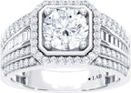 14K White Gold Lab Grown Diamond 3 Ct.Tw. Mens Ring