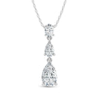 14K White Gold Lab Grown Diamond 1 1/2 Ct.Tw. Oval and Pear Shape Fashion Pendant