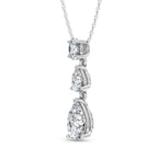 14K White Gold Lab Grown Diamond 1 1/2 Ct.Tw. Oval and Pear Shape Fashion Pendant