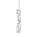 14K White Gold Lab Grown Diamond 1 1/2 Ct.Tw. Oval and Pear Shape Fashion Pendant