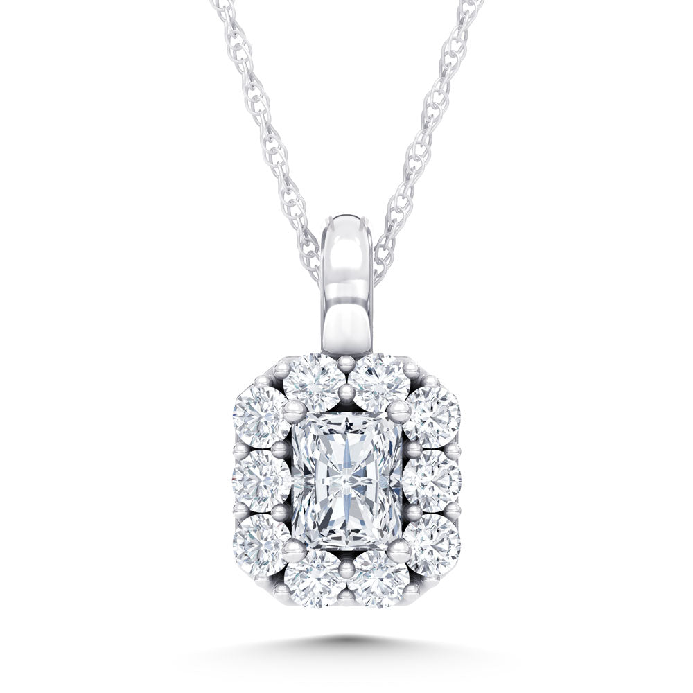 10K White Gold Lab Grown Diamond 1/4 Ct.Tw. Radiant Pendant