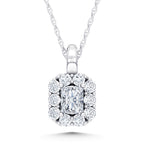 10K White Gold Lab Grown Diamond 1/4 Ct.Tw. Radiant Pendant