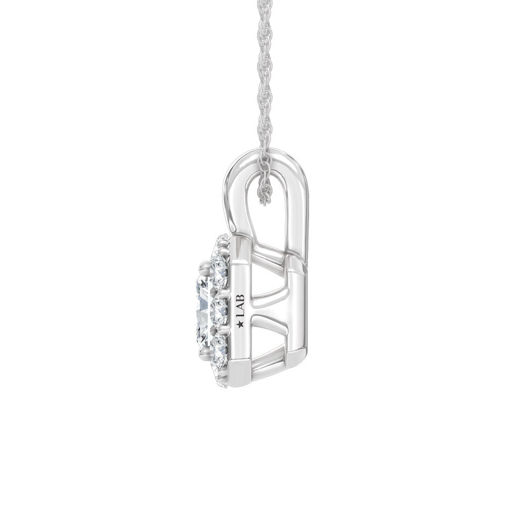 10K White Gold Lab Grown Diamond 1/4 Ct.Tw. Radiant Pendant