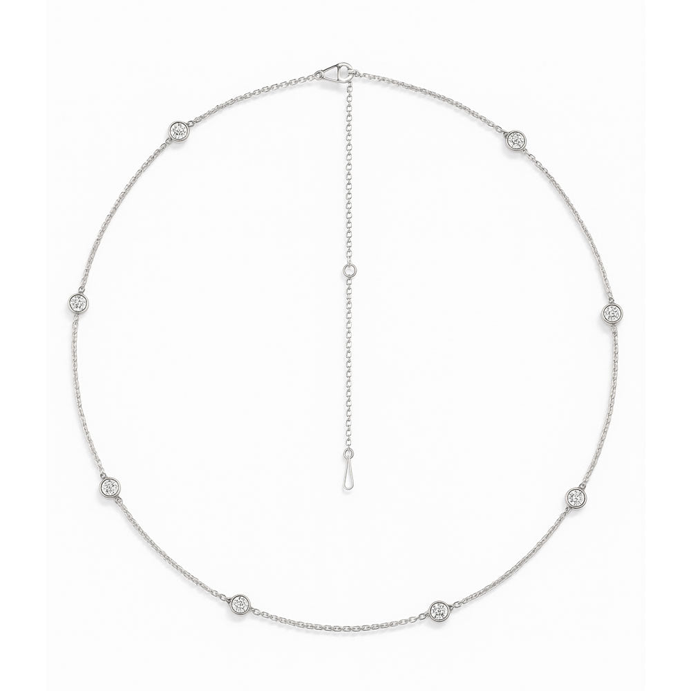 14K White Gold Lab Grown Diamond 1 1/2 Ct.Tw. Yard Chain Necklace (SIZE-16")