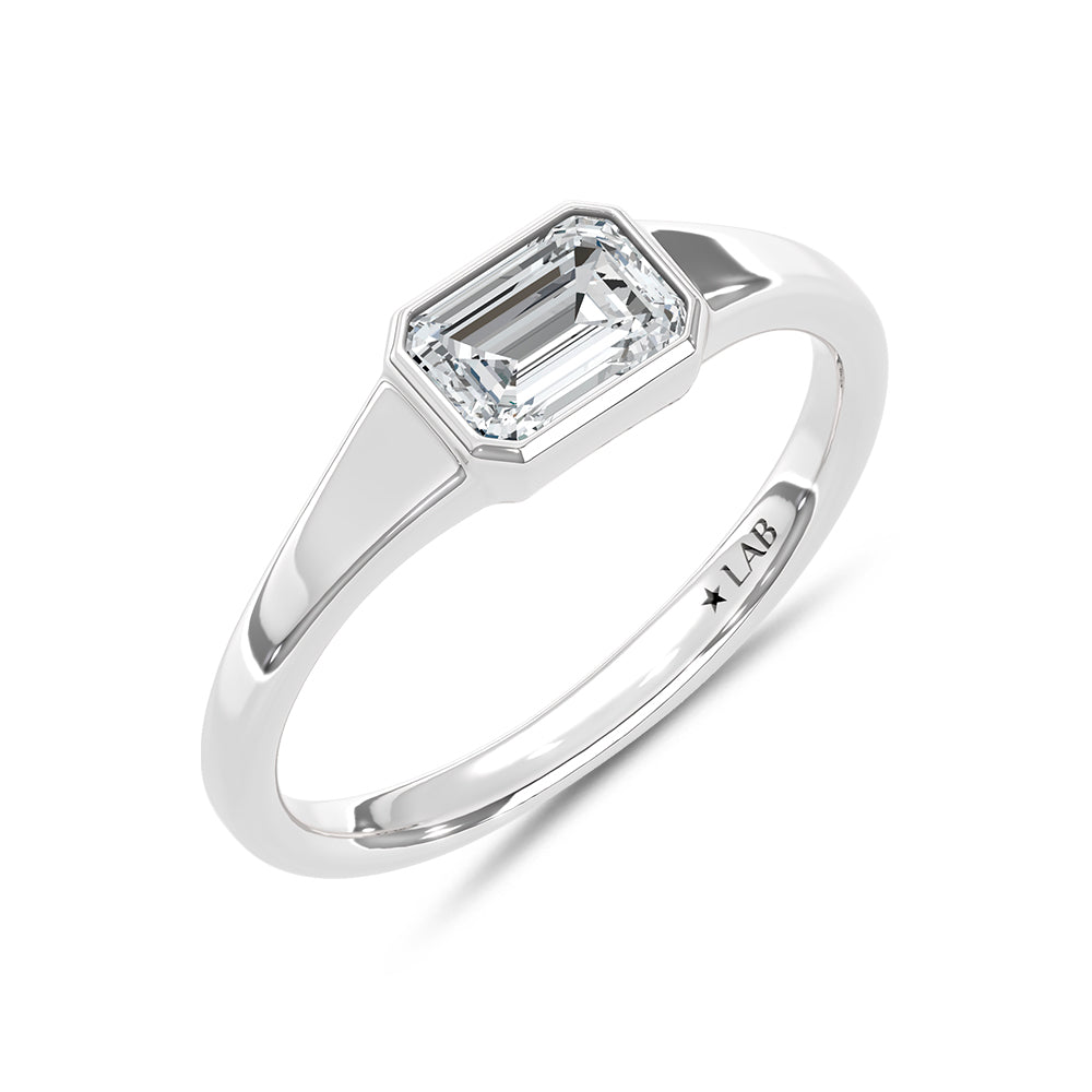 10K White Gold Lab Grown Diamond 3/4 Ct.Tw. Promise Ring